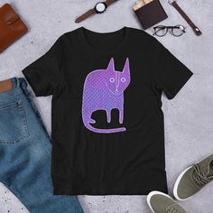 MORE SHIRTS -> https://www.etsy.com/ca/shop/JulieFitzGeraldArt?ref=simple-shop-header-name&listing_id=1379923841&section_id=30028827 This t-shirt is everything you've dreamed of and more. It feels soft and lightweight, with the right amount of stretch. It's comfortable and flattering for all. * 100% combed and ring-spun cotton (Heather colors contain polyester) * Fabric weight: 4.2 oz/yd² (142 g/m²) * Pre-shrunk fabric * Side-seamed construction * Shoulder-to-shoulder taping Personalized Cat Gifts, Cut Tshirt, Happy Spring, Cat Person, Straight Cut, Cat Shirts, Etsy Fashion, Art Moderne, Cat Gifts