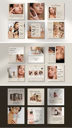 This is the new Beauty Skincare Templates Package, made and fully editable with Canva. The most important thing is that the product includes everything to help you grow your small business from advertising, marketing, daily posts, stories, carousel, highlight icons, ... Skincare Instagram Feed Layout, Skincare Grid Instagram, Skincare Instagram Template, Canva Skincare Templates, Skincare Informative Post, Layout Composition, Skincare Ads, Instagram Skincare