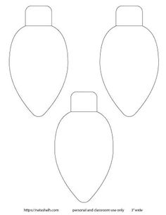 an outline of three christmas ornaments with the top one being cut out to make it look like