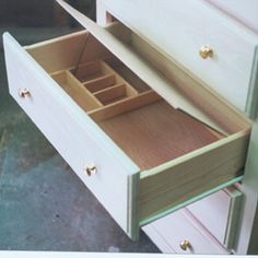 the drawers are open and ready for someone to use them in their crafting projects