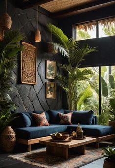 35 Gorgeous Dark Boho Living Room Inspirations 52