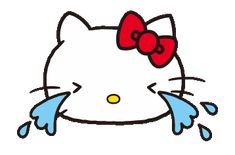 an image of a hello kitty face with water dripping from it's mouth and eyes