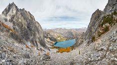 there are many mountains and lakes in the area that you can see from this point