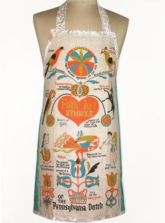 an apron with the words fair art and symbols on it