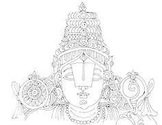 Lord Balaji Drawing, Vishnu Tattoo, Tattoo Ram, Mysore Painting, Buddhist Art Drawing