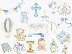 Rosary Cross, Baby Boy Christening, Invitation Clipart, Church Candles, Baptism Cards, Baptism Invitation, Bleu Pastel, Boy Baptism