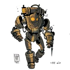 ArtStation - 30 min excercises Bone Dust, Psy Art, Dungeons And Dragons Characters, Robot Design, Robots Concept, Robot Art, Game Character Design, Robot Concept Art