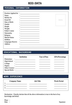 an invoice form for a job application