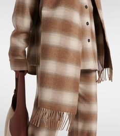 Tartan wool and cashmere scarf in brown - Loro Piana | Mytheresa Luxury Cashmere Scarf For Fall, Luxury Cashmere Scarves For Fall, Luxury Beige Scarf For Fall, Classic Brown Shawl Scarves, Classic Beige Scarf For Fall, Classic Beige Scarves For Fall, Designer Wool Scarves For Fall, Luxury Cashmere Shawl For Winter, Luxury Brown Scarves For Winter