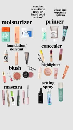 Makeup I Should Buy, Recommend Makeup Products, Basic Makeup Products To Have, No Makeup Essentials, The Best Makeup Routine, Cheap Makeup For Beginners, Makeup Checklist Products, Good Makeup Products Cheap, Cute Makeup Routine