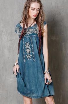 Trendy Tunic, Vintage Boho Dress, Boho Mini Dress, Hippie Dresses, Street Style Outfit, Womens Fashion Trends, Retro Dress, Summer Dresses For Women, Look Fashion