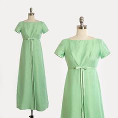 60s Emma Domb dress | Vintage 1960s mint green Emma Domb maxi dress by CALIVINTAGEUSA on Etsy 1960s Maxi Dress, 1960s House Dress, Green Silk Short Sleeve Maxi Dress, Green Silk Maxi Dress With Short Sleeves, Short Sleeve Green Silk Maxi Dress, Vintage Green Evening Maxi Dress, Vintage Green Maxi Dress For Evening, Vintage Green A-line Maxi Dress, Green Vintage Maxi Dress For Party