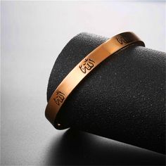 Item Type: Bracelet Material: Stainless Steel Diameter: 6.3 cm Width: 0.8 cm Weight: 30 g Style: Bangle Features: Islamic Supplies, Islamic Items, Islamic Accessories, Islamic Jewelry, Islamic Bracelet, Unisex Bracelet, Men's Bracelet, Women's Bracelet Rose Gold Metal Bangle With Bracelet Strap, Rose Gold Stainless Steel Bangle Cuff Bracelet, Engraved Rose Gold Metal Bracelets, Rose Gold Metal Bangle, Engraved Rose Gold Bangle Bracelet, Rose Gold Metal Round Bangle, Rose Gold Metal Cuff Bracelet As Gift, Rose Gold Metal Bracelet As A Gift, Rose Gold Bangle For Friendship