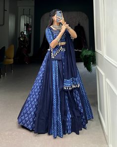 Price:2699/- 💗For Order and More Details WhatsApp +91 9601606887 🌷Navratri Collection 2024🌷 Add a touch of elegance to your Navratri celebrations with this gorgeous blue pure cotton Chaniya Choli, adorned with cowrie shells and paired with a matching purse. Perfect for dancing the night away! 🧿 LNB1699BLU Lehenga (Stitched) Lehenga Fabric : Pure Cotton Lehenga Work : Plain And Printed With Cowrie (Kodi) Lace Touch Up Lehenga Waist : Support Up To 42 Lehenga Closer : Drawstring With Zip S... Cotton Chaniya Choli, Zip Stitching, Lehenga Stitched, Navratri Collection, Lehenga Choli Designs, Cotton Lehenga, Navratri Dress, Simple Lehenga, Lehenga Fabric