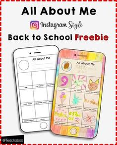 the back to school freebie for all about me with an instagram style phone