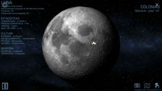 an artist's rendering of the moon, with its name and description on it