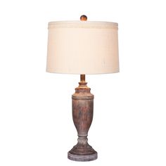 Fangio Lighting's #6246CABR 29.5 in. Distressed Formal Resin Urn Table Lamp in Cottage Antique Brown is sure to instantly charm. Night Stand Lamps, Brown Lamps, Traditional Cottage, Popular Decor, Transitional Wall Sconces, Adjustable Lamps, Entryway Console, Decorative Table Lamps, Cool Floor Lamps