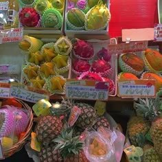 there are many different types of fruits on display