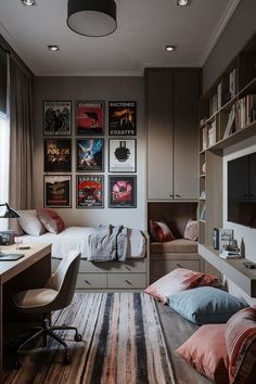 A teen´s space with a bed, a desk and a TV make a nice bedroom refresh. Sleek Wardrobe, Bedroom Tips, Bedroom Updates, Trendy Bedroom, Bedroom Refresh, Smart Storage, Under Bed, Under Bed Storage, Teen Bedroom