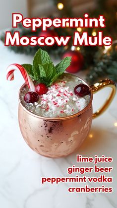 Peppermint Moscow Mule Peppermint Vodka, Peppermint Syrup, Moscow Mule Recipe, Vodka Lime, Cranberry Vodka, Mule Recipe, Vodka Recipes, Boozy Drinks, Cocktail Mix