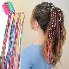 Rope Hairstyles, Cute Diy Hair Accessories, Yarn Braids, Rainbow Hair Color, Hair Wraps, Hair Decorations, Fashion Hair Accessories