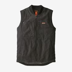 Built for hard work in cool weather, our insulated All Seasons Hemp Canvas Vest provides warmth and protection for the core while allowing full freedom of movement through the shoulders and arms. Tough-wearing but lightweight enough for layering, it’s made from a 9.6-oz 55% industrial hemp/27% recycled polyester/18% organic cotton blend that feels broken-in while offering the durability, comfort and breathability needed for long hours on the job. One of the world’s strongest natural fibers, the Workwear Men, Vest Patagonia, Canvas Vest, Work Vest, Patagonia Vest, Canvas Work, Mens Workwear, Workwear Fashion, Work Gloves