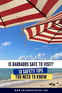 an umbrella with the words is barbados safe to visit? 13 safety tips you need to know