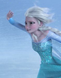 a frozen princess with her hair blowing in the wind and text that reads, dangerous