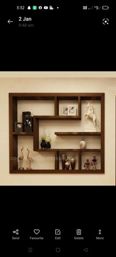 an image of a shelf with pictures on it