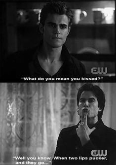 the vampire movie scene with two different scenes and one saying, what do you mean you kissed?