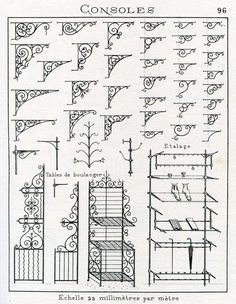 the diagram shows different types of architectural details and their corresponding features, including decorative elements