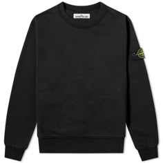 Stone Island Garment Dyed Crewneck Sweatshirt 'Black' Navy Crewneck Outfit, Stone Island Shirt, Stone Island Hoodie, Crewneck Outfit, Stone Island Sweatshirt, Navy Crewneck, Stone Island Junior, Black Crewneck Sweatshirt, Logo Badge