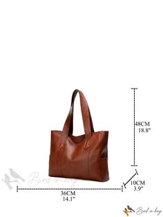 Bird in Bag - Womens Simple Elegant Tote Bag, Fashionable Shoulder Bag, Large Capacity Large Trendy Satchel For Everyday, Trendy Large Satchel For Everyday, Large Brown Shoulder Bag For Travel, High-capacity Brown Rectangular Shoulder Bag, Large Brown Square Shoulder Bag, Brown High-capacity Rectangular Shoulder Bag, Large Square Brown Shoulder Bag, Chic Large Brown Bag, Chic Large Brown Bags