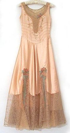 Silk and lace vintage dress 1920 Fashion, Lace Nightgown