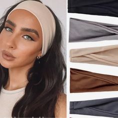 Nwot 2 Nylon Stretch Head Bands 1 Gray & 1 Beige Still In Package 2 Inch Headband, Head Bands For Makeup, Head Bands For Thick Hair, Woman’s Headbands, Headband Stretchy, Suede Headbands, Black Headbands, Thick Headband, Makeup Hairband