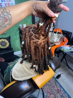 Locs On Real Hair, Patch Dyed Locs, Dye Locs Ideas, Loc Dye Ideas Men, Colored Locs Men, Copper Locs, Female Dreads Hairstyles, Locs Colors, Latest Dreadlocks Styles