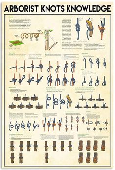 an old poster with many different types of tools on it's sides and the words arborist knotts knowled