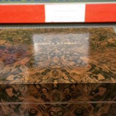 a wooden box sitting on top of a table