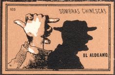 an old mexican stamp with a man's shadow casting a shadow on his hand