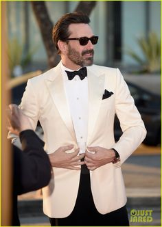 John Hamm, Black And White Tuxedo, Don Draper, Jon Hamm, Christina Hendricks, Groom Suit