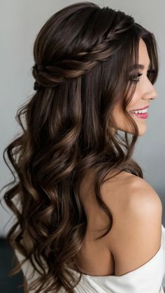 From Braids to Waves: 11 Bridal Hairstyles to Consider - Cheerful Talks Bridal Hair Half Up Half Down Braid, Half Up Formal Hairstyles, Timeless Bridal Hair, Classic Braids, Bridal Hair Half Up Half Down, Bridal Hair Half Up, Bridal Hairstyles With Braids, Bridal Hair Down, Half Up Wedding Hair