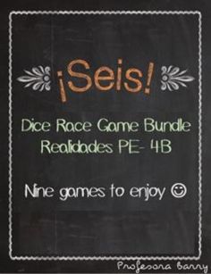 This bundle includes nine fun Seis games, for the Realidades Para Empezar chapter through the 4B chapter for Spanish 1. 

To play, students sit in groups of three or four. Each student receives a worksheet, and each group needs one dice and one pencil in the middle of the table.

The first student rolls the dice, and if they get a six, they yell "Seis," grab the pencil, and start filling in answers as fast as they can. The other students continue to pass and roll the dice. Whenever someone rolls Groups Of Three, Open Ended Questions, Microsoft Word Document, Spanish 1, Roll The Dice, A Worksheet, Free Games, Chalkboard Quote Art, To Play