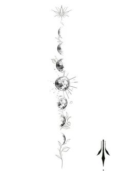 an artistic drawing of the moon and stars