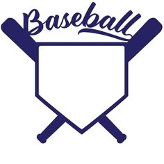 the baseball logo with two bats and a shield that says base ball on it's side