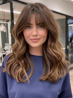 Discover the ultimate guide to the best bangs for round faces in 2025 with our top 21 ideas. Whether you have short hair, long hair, or shoulder length styles, explore the perfect bangs to flatter your face shape, including curtain bangs, wispy bangs, and even the butterfly haircut with curtain bangs. Short Brown Haircuts With Bangs, Medium Haircut Fringe, Butterfly Haircut With Bangs Short Hair, Butterfly Hair With Curtain Bangs, Wispy Feathered Bangs, Medium Length Haircut Long Curtain Bangs, Hair Cuts With Curtain Bangs Wavy, Fringe For Round Face Shape, Bang Length Face Shapes