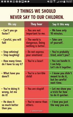 two different types of children's feelings and the words they say in each one