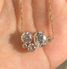 Five Stone Moissanite Necklace Oval Cluster Moissanite Pendant Bridesmaid Gift Moissanite Pendant, Interesting Conversation, Moissanite Necklace, Cluster Necklace, Cluster Pendant, Colored Contacts, Sapphire Necklace, Significant Other, Diamond Cluster