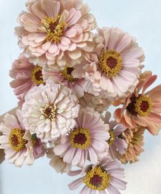 a bouquet of pink and yellow flowers in a vase