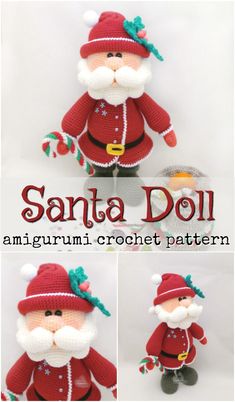 santa doll crochet pattern with instructions to make it