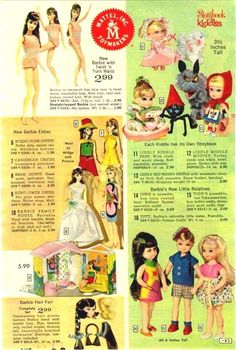 an advertisement for barbie dolls from the 1950's